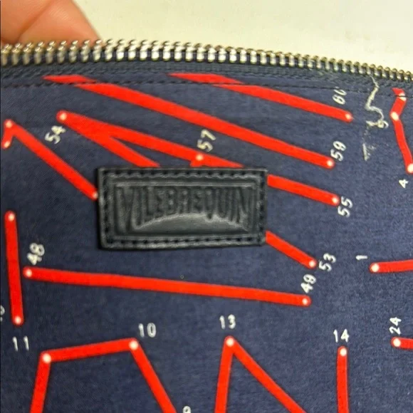 Vilebrequin Navy Blue “Mon Papa” Galaxy Red Limit Edition Pouch